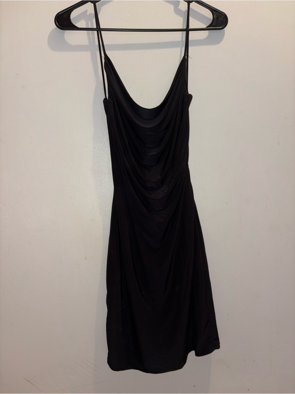 Black Draped Slip Dress - Women